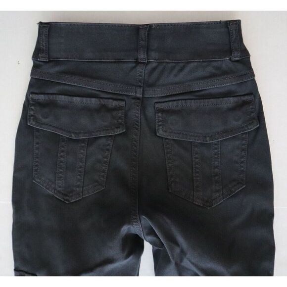 Spanx 20311Q Women's Sz XS Washed Black Stretch Twill Ankle Cargo Pants - Picture 5 of 9